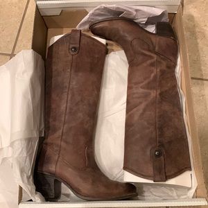 Frye Boots Jackie Button Pressed Nubuck leather